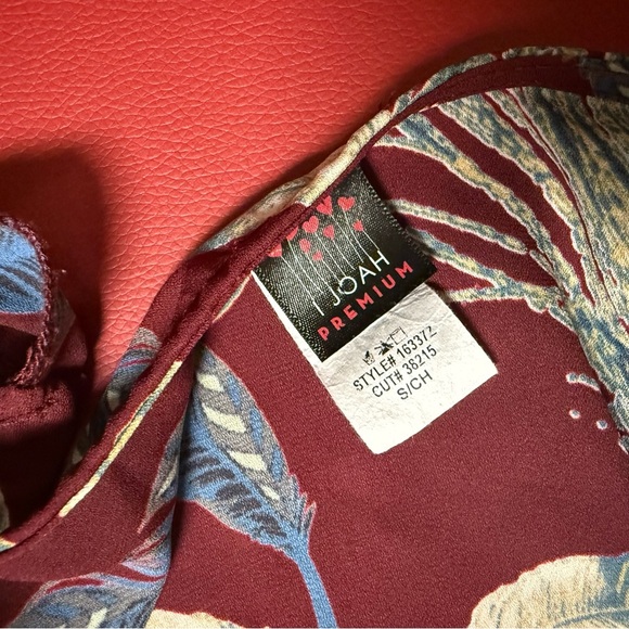 Boho Peacock Feather Print Kimono Cardigan | Maroon Drape Open Front (Loose Fit) - Picture 4 of 4